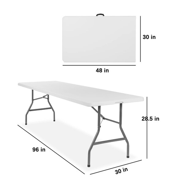 Portable Folding Plastic Dining Table w/ Handle，Lock