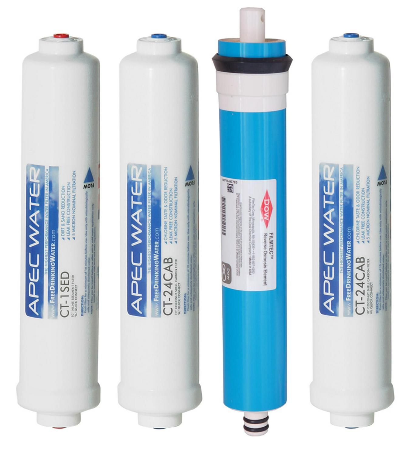 APEC FILTER-MAXCTOP 90 GPD Complete Replacement Filter Set for ULTIMATE Series Countertop Reverse Osmosis Water Filter System