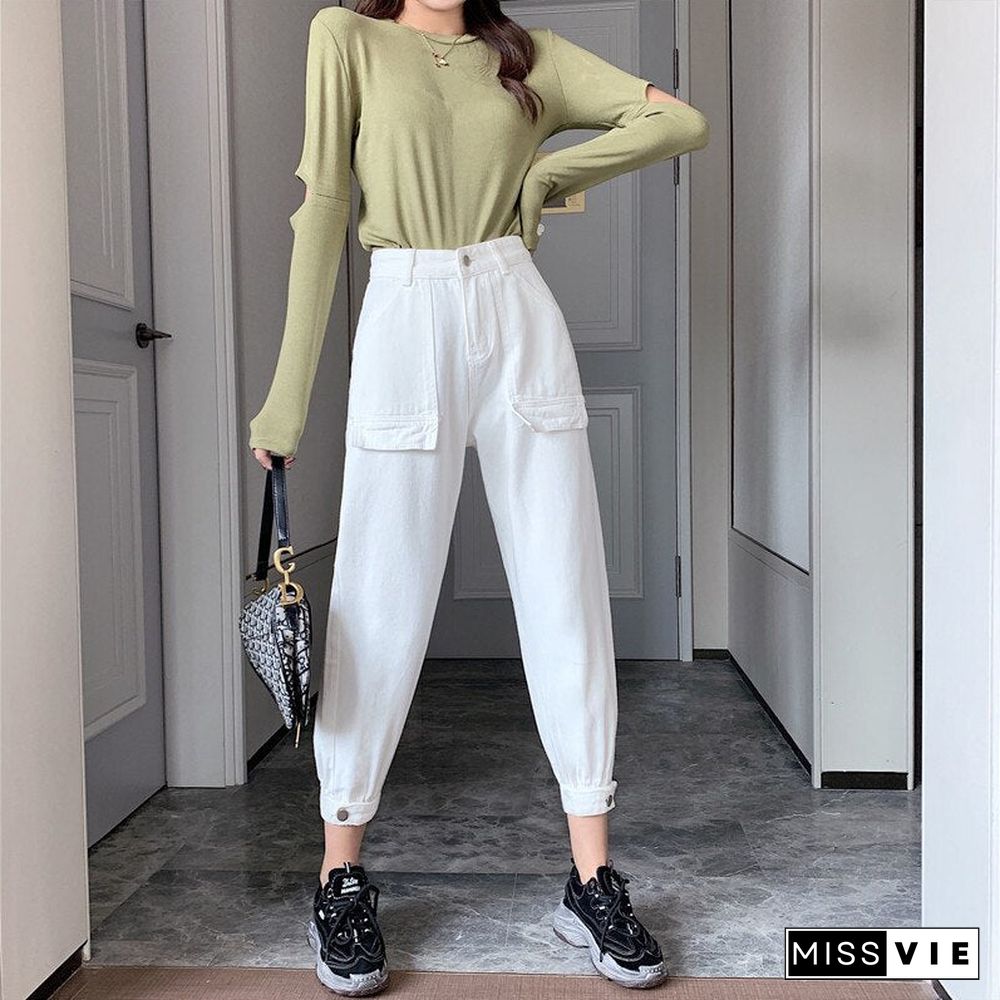 Woman Jeans High Waist Clothes White Wide Leg Denim Clothing Streetwear Vintage Spring Summer Fashion Harajuku Loose Pants