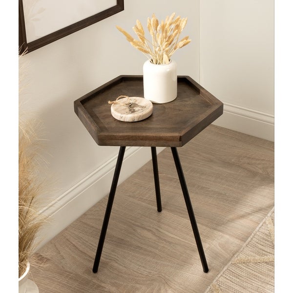 Kate and Laurel Kashvi Metal Hexagon Side Table