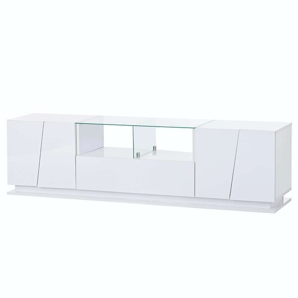 70'' Width Modern High Gloss TV Stand with Tempered Glass