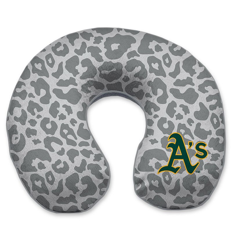 Oakland Athletics Cheetah Print Memory Foam Travel Pillow