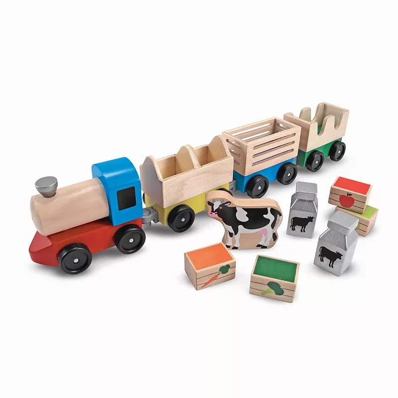 Melissa and Doug Wooden Farm Train Playset