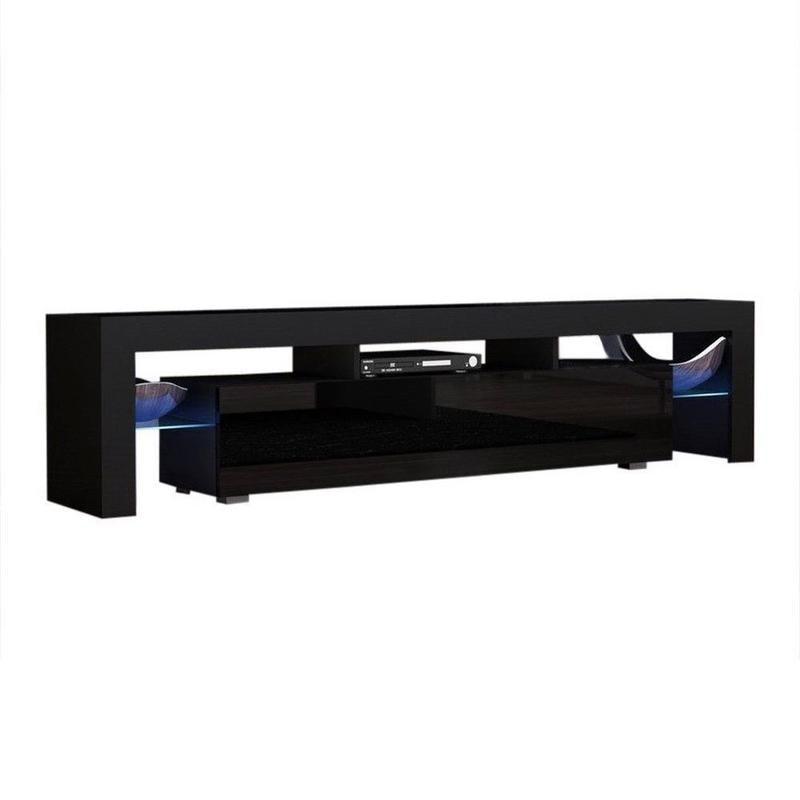 51 inch Modern 1 drawer TV Stand Cabinet with LED Lights