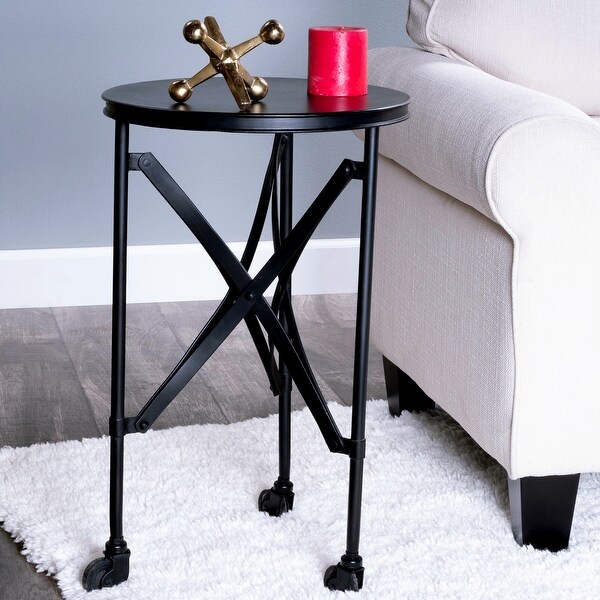 Handmade Black Industrial End Table (India)