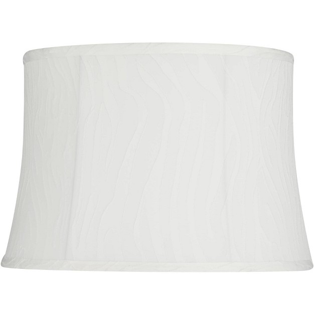 Top X 16 quot Bottom X 11 quot High X 11 quot Slant Lamp Shade Replacement Medium Hawley White Drum Modern Fabric Softback Washer Harp Finial