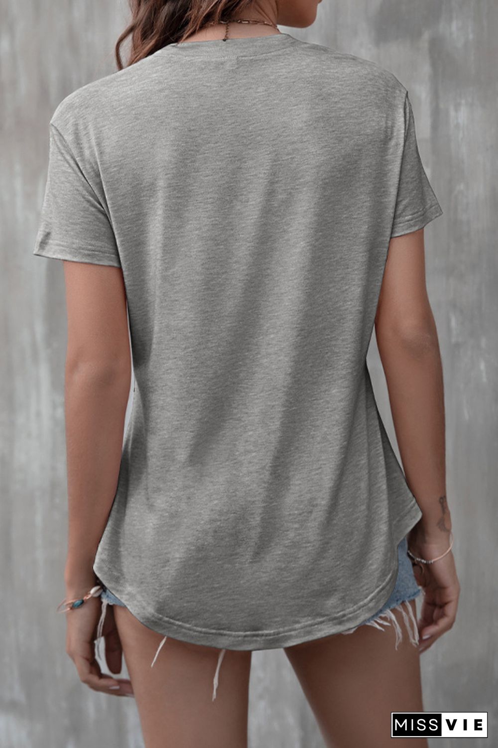 Solid Color Crew Neck Short-sleeved T-shirt Wholesale