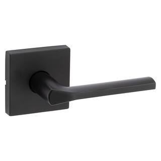 Kwikset Lisbon Square Matte Black HallCloset Door Lever 720LSLSQT5146ALRCS