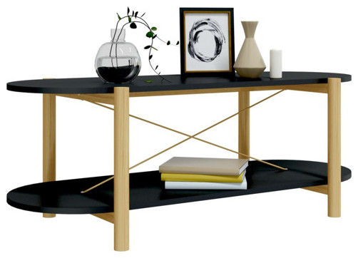 vidaXL Coffee Table Living Room End Table for Living Room Black Engineered Wood   Transitional   Coffee Tables   by vidaXL LLC  Houzz