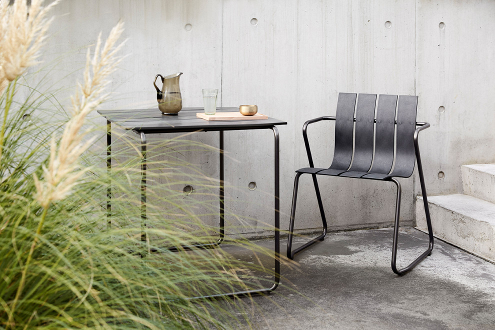 Mater Ocean Midcentury Modern Outdoor Small Table   Industrial   Outdoor Coffee Tables   by Plush Pod Decor  Houzz