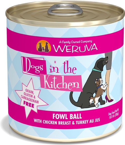 Weruva Dogs in the Kitchen Fowl Ball with Chicken Breast and Turkey Au Jus Grain-Free Canned Dog Food