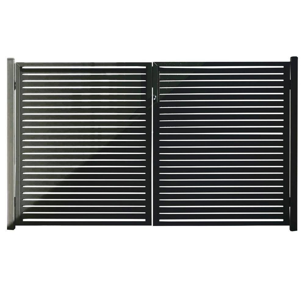 Stratco Quick Screen 3.33 ft. x 5.91 ft. x 0.20 ft. Aluminum Gate in Black for fence panels SC 10660