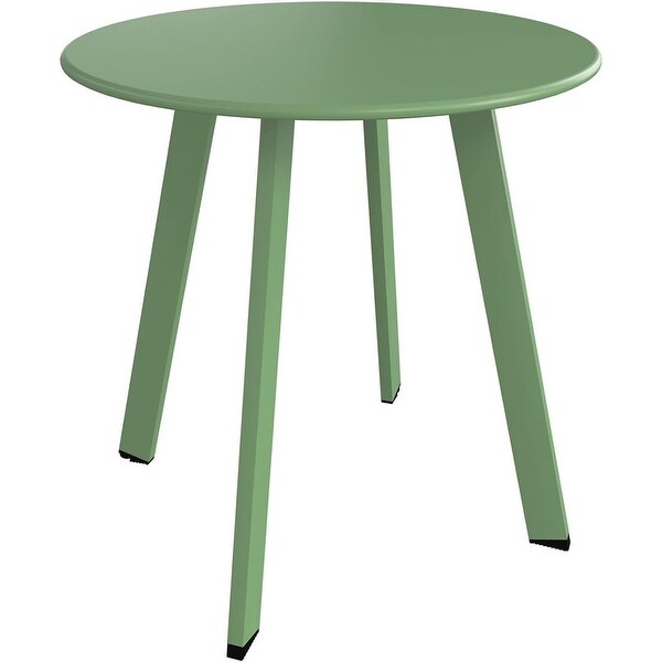 Grand patio Outdoor Side Table Round End Table with Square Feet Small Accent Table Great for Patio Balcony