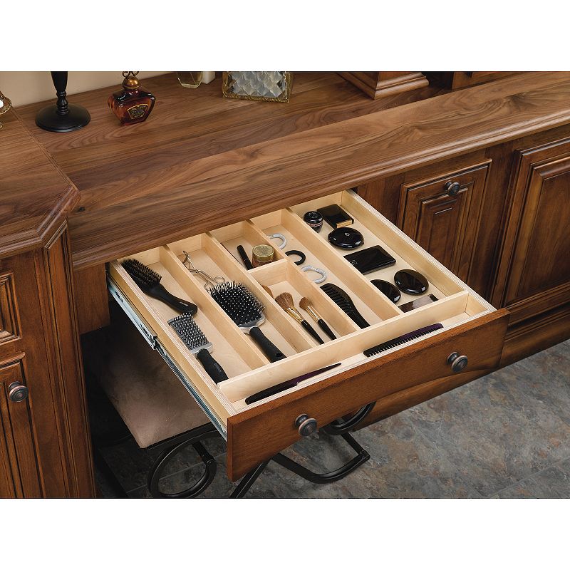 Rev-A-Shelf 4WUT-3SH 24-Inch Shallow Wood Kitchen Drawer Utility Tray Insert