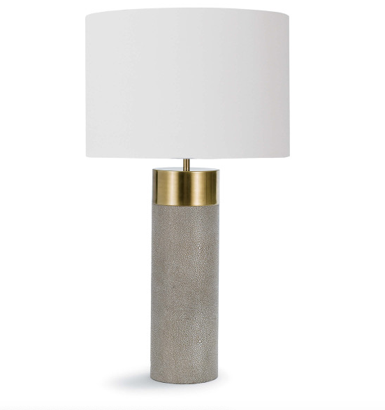 HARLOW IVORY GREY SHAGREEN LAMP