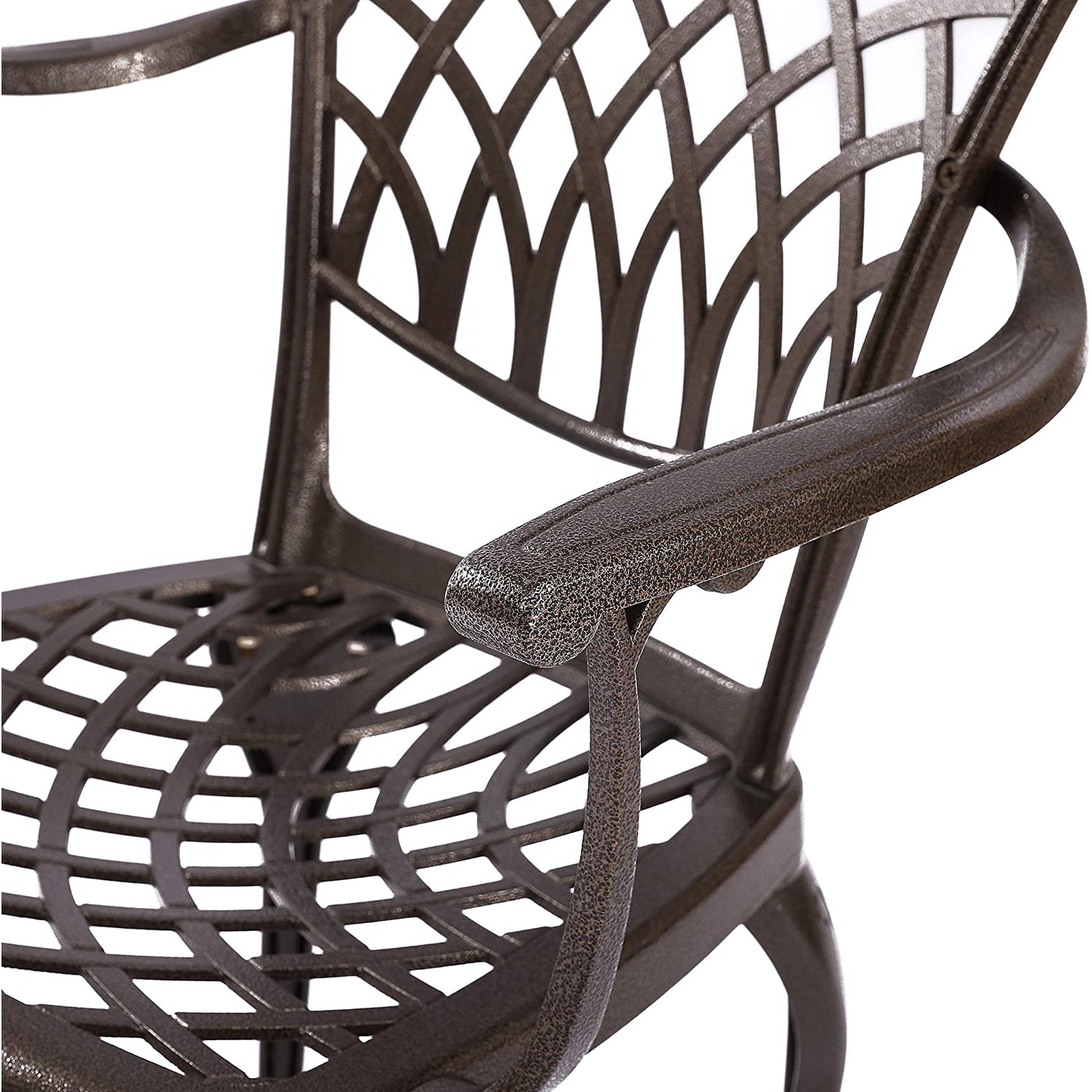 Kinger Home Arden Outdoor Aluminum Patio Dining Chairs, Bronze, Set of 2