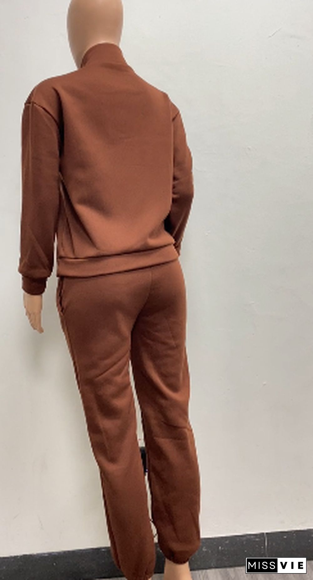 Casual Tracksuit Zipper Sweatshirts and Pants Outfits