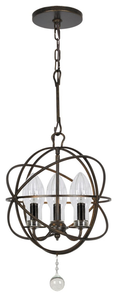 Crystorama Solaris 3 Light Outdoor Chandelier SOL 9325 EB   English Bronze   Transitional   Outdoor Hanging Lights   by Lighting and Locks  Houzz