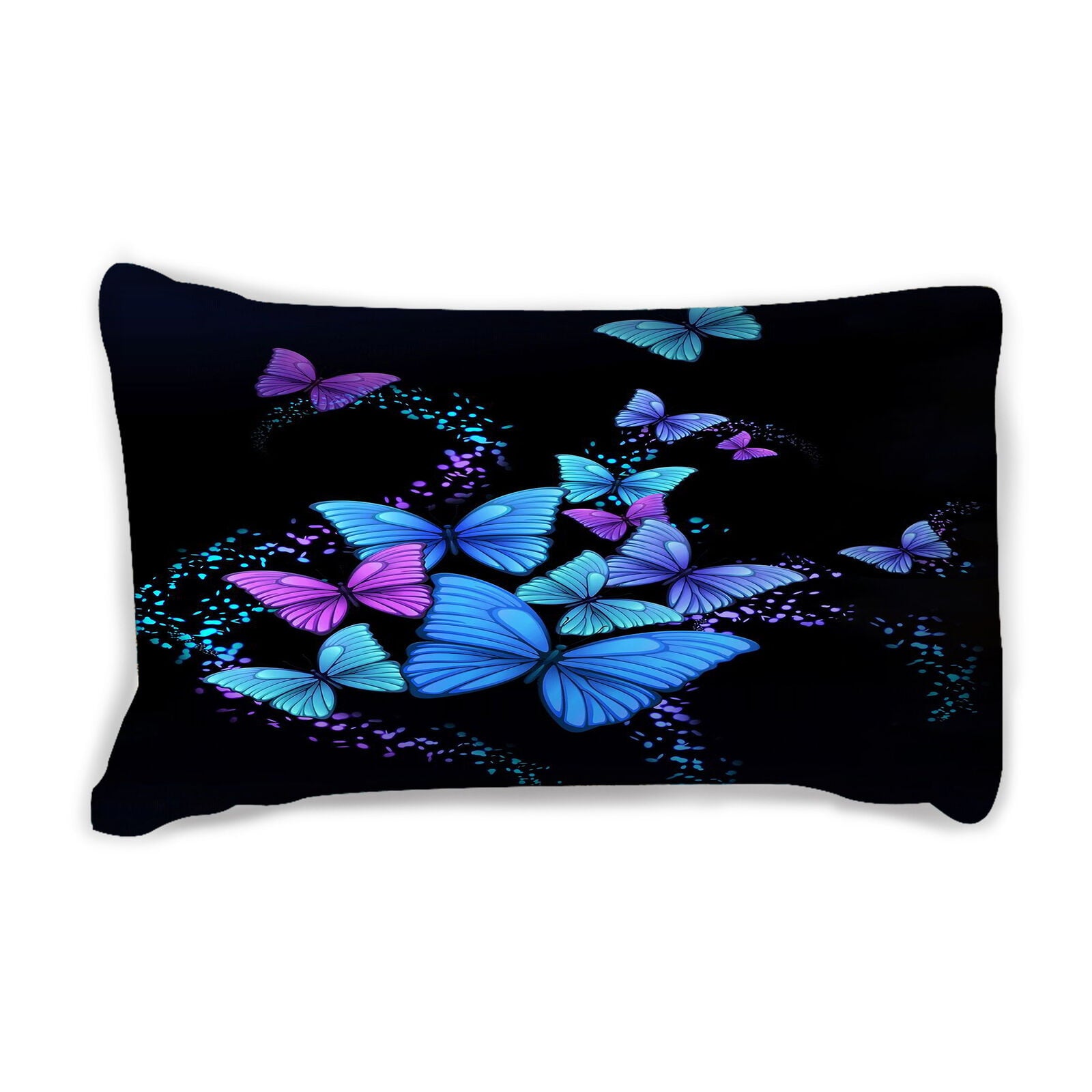 3D Blue Colorful Butterfly Print Bedding Set Duvet Cover Set with Bag Home Textiles Woman Girl Bed Cover，Twin (68