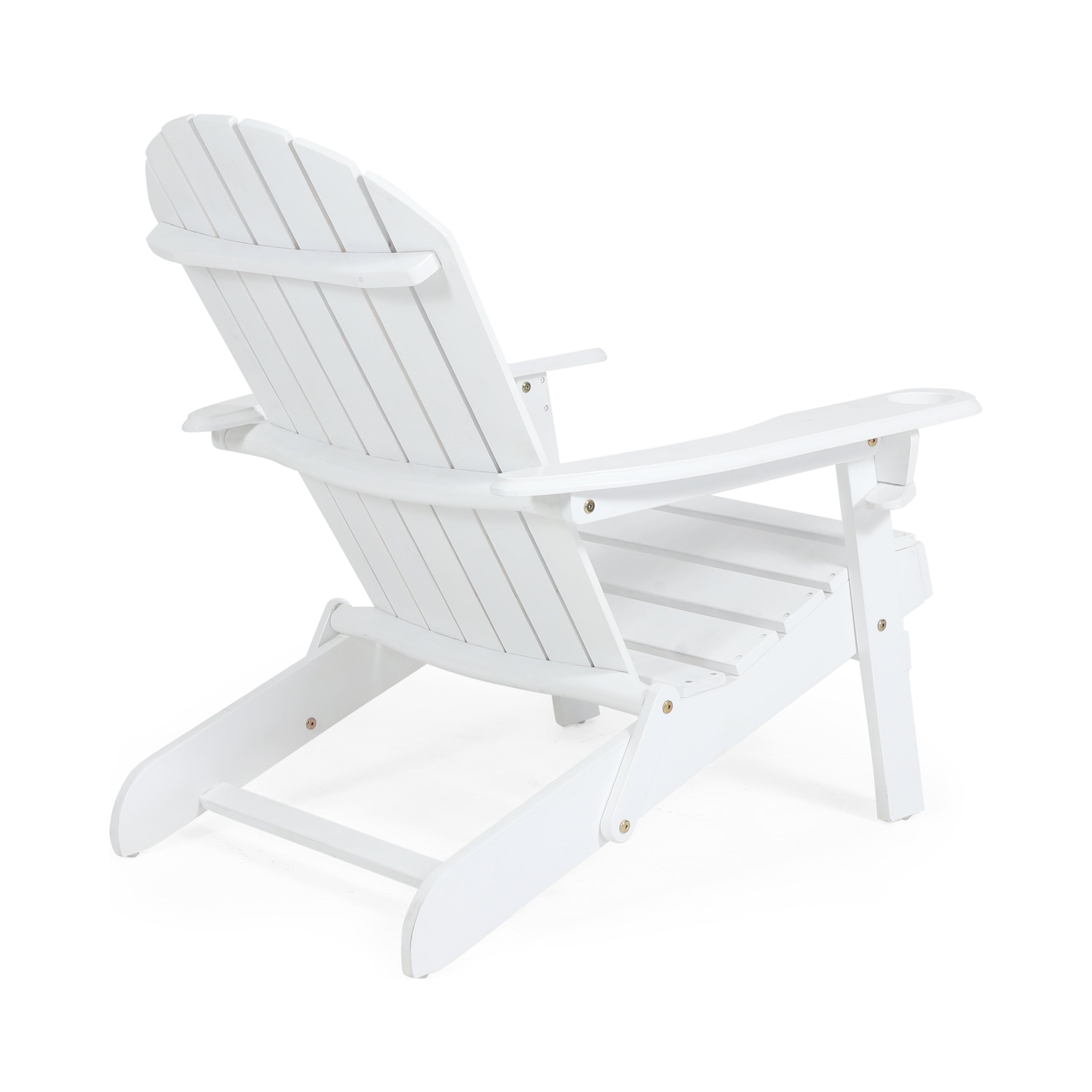 Kandyce Outdoor Acacia Wood Folding Adirondack Chair With Cup Holder