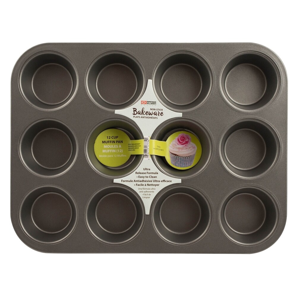 Range Kleen Non stick Muffin Pan   12 Cup   Black