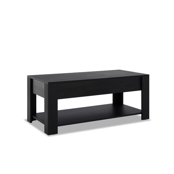 39.4 in. Rectangle Wood Lift Top Extendable Coffee Table with Storage