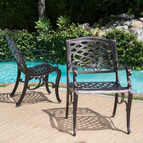 Windley Outdoor Expandable Aluminum Dining Set with Umbrella Hole by Christopher Knight Home