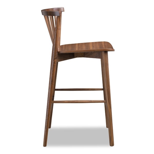 Poly and Bark Ligna Counter Stool - Solid Wood Frame