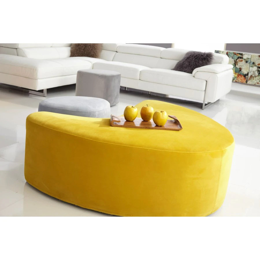 Cara Ottoman  Lune Shape Yellow   Modern   Footstools And Ottomans   by V.S.D Furniture  Houzz