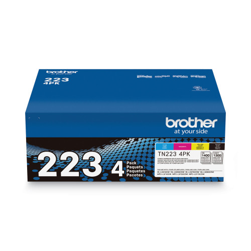 Brother TN2234PK Toner， 1，400/1，300 Page-Yield， Black/Cyan/Magenta/Yellow