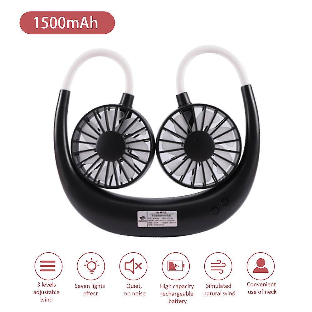 Dc3.7v Mini Flexible Rotatable Bendable Neck Fan With Multi-color L-ed Lighting Eeffect 3 Adjustable Wind Speed 7 L-eaf Usb C-harging Port Design Buil