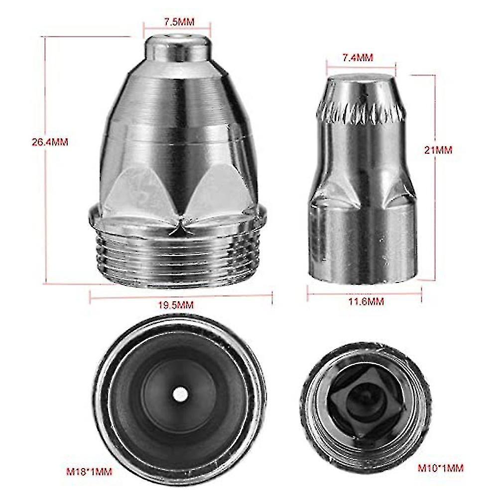 P80 Plasma Electrode Tip Nozzle 1.5 100amp Plasma Cutting