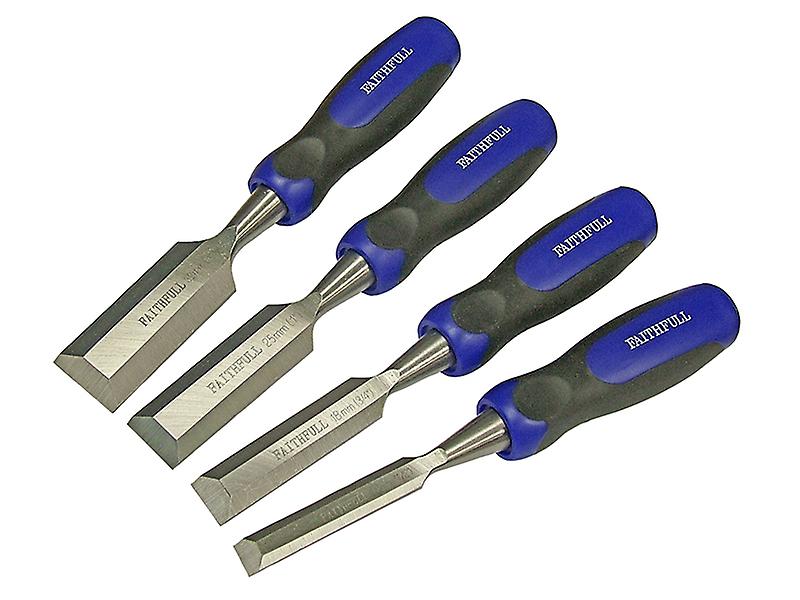 Faithfull Bevel Edge Butt Chisel Set of 4 FAIWCBUTTS4