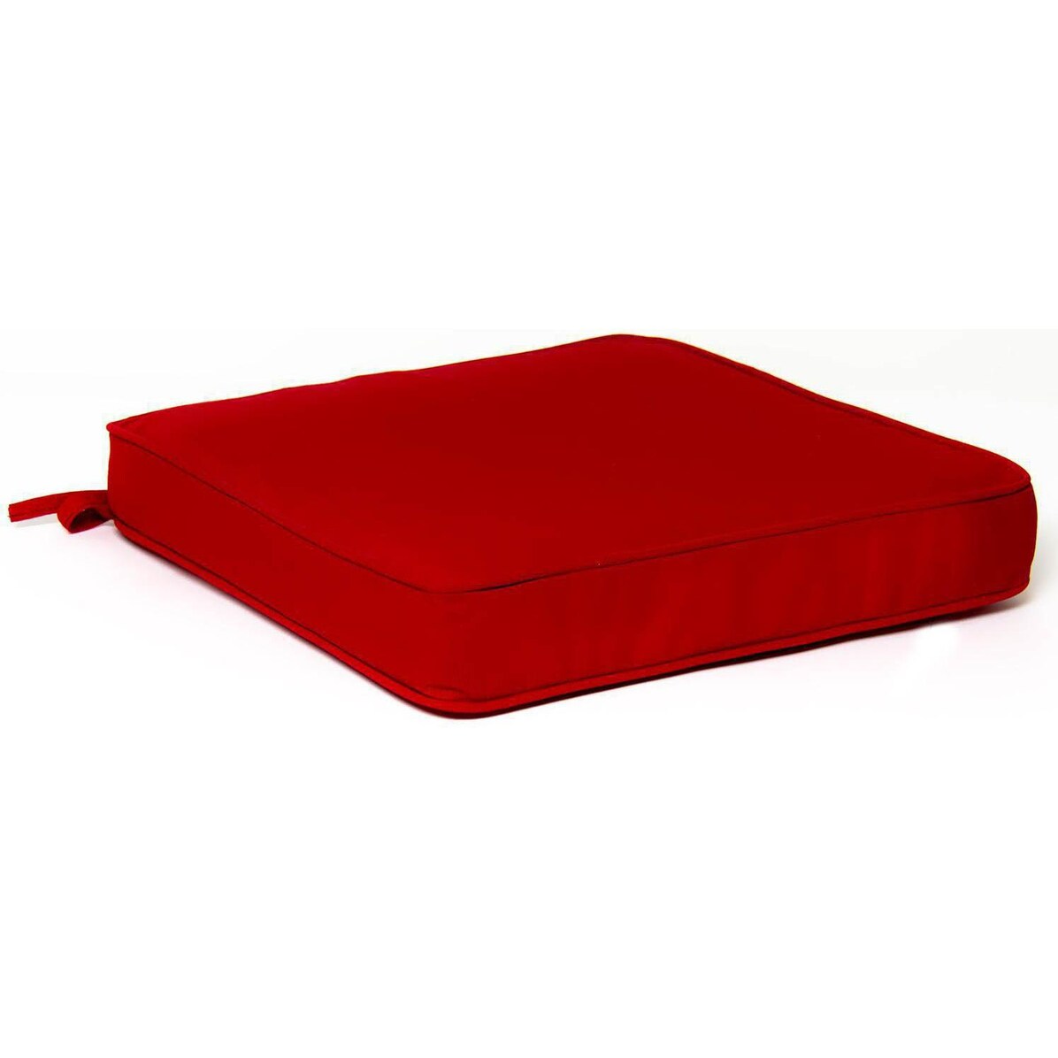 Sunbrella Canvas Jockey Red Large Outdoor Replacement Seat Cushion W/ Piping By Signature