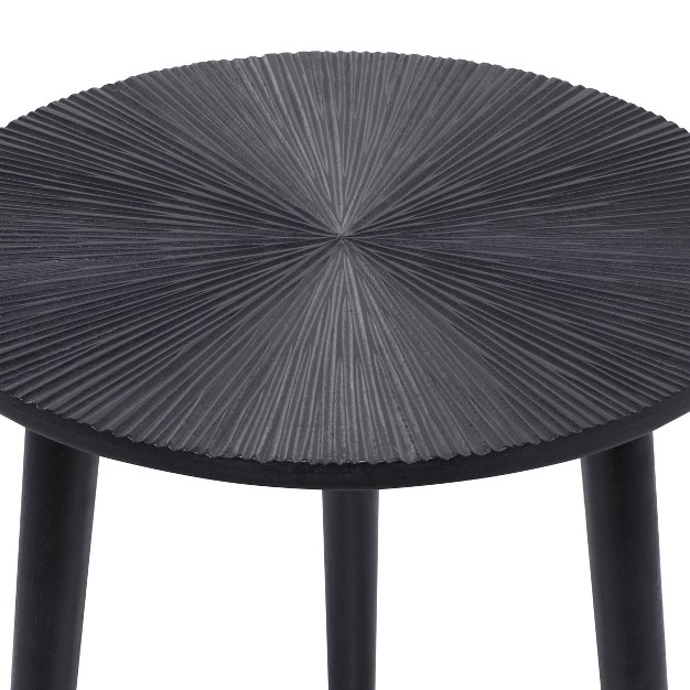 Contemporary Mango Wood Accent Table Black Olivia amp May