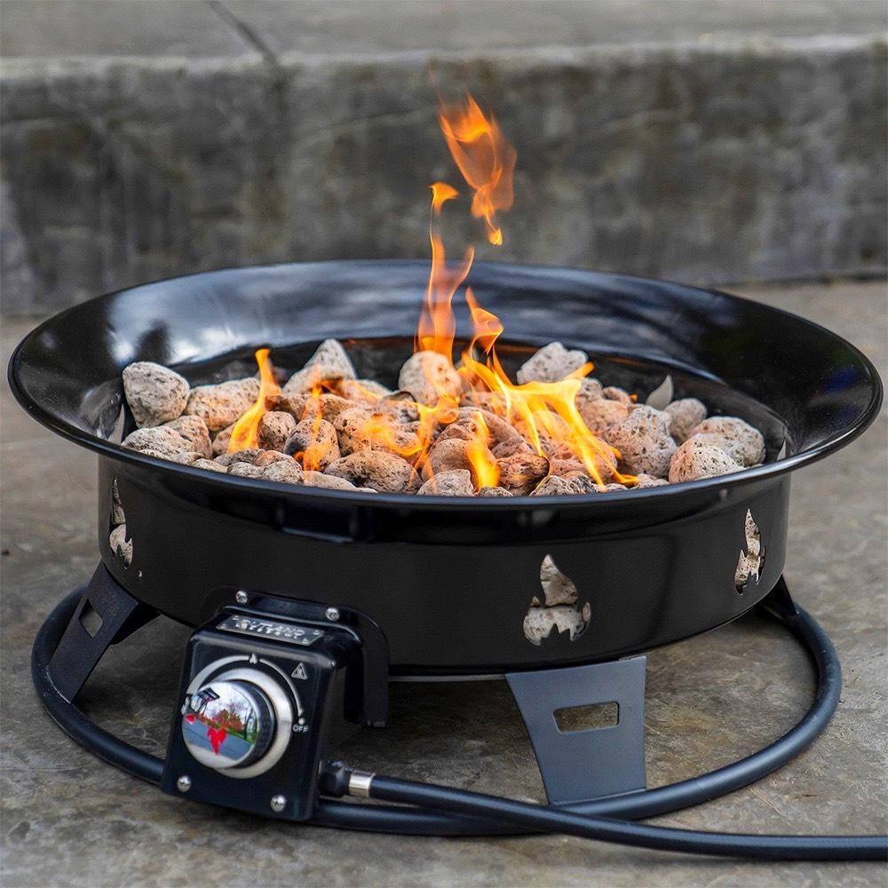 Outland Living Okanagan 24 in. Portable Outdoor Steel Propane Gas Fire Pit with Soft Cover OFB-875