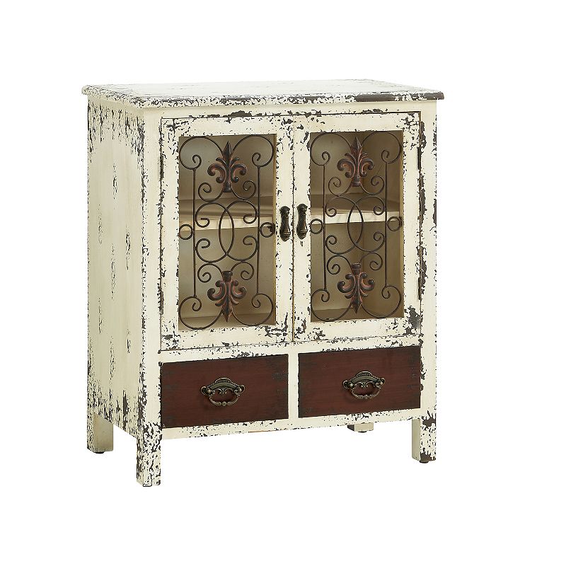 Parcel 2-Drawer Distressed Floor Cabinet