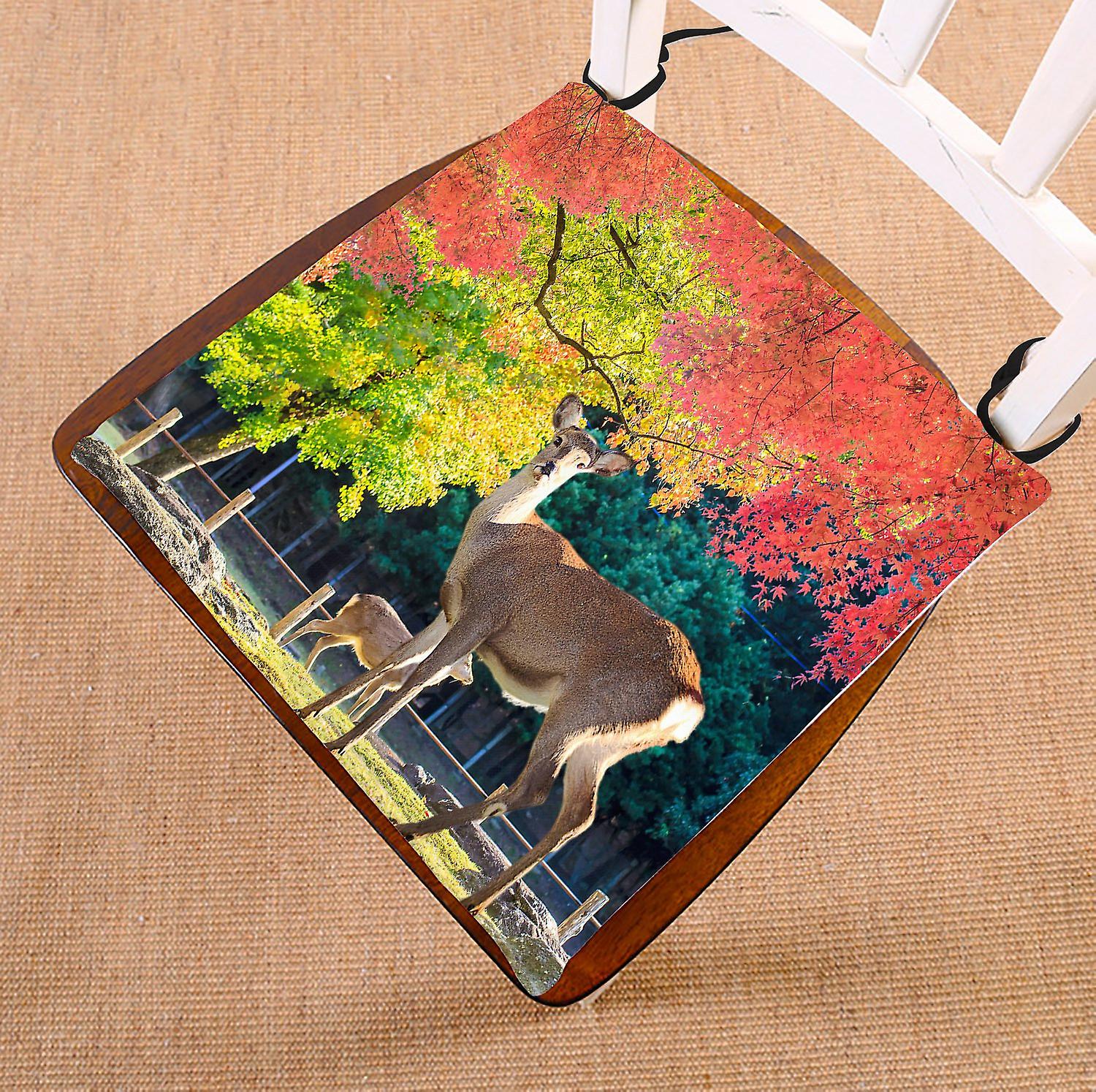 Spring Autumn Tree Chair Pad， Nara Deer Roam Free In Nara Park Seat Cushion Chair Cushion Floor Cushion 50x50 Cm