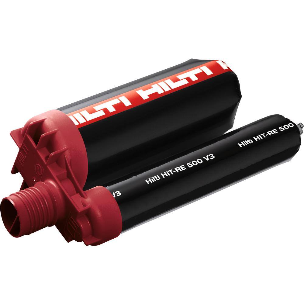 Hilti HIT-RE 500-V3 11.1 oz. Injectable Epoxy Mortar with Dispenser Foil Packs Mixer and Extension (25-Pack) 3537461