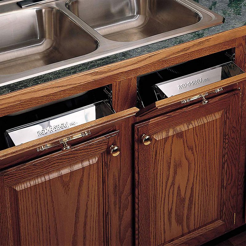 Rev-A-Shelf 19 Front Tip-Out Sink Tray Organizer for Kitchen Sink， 6541-19-52