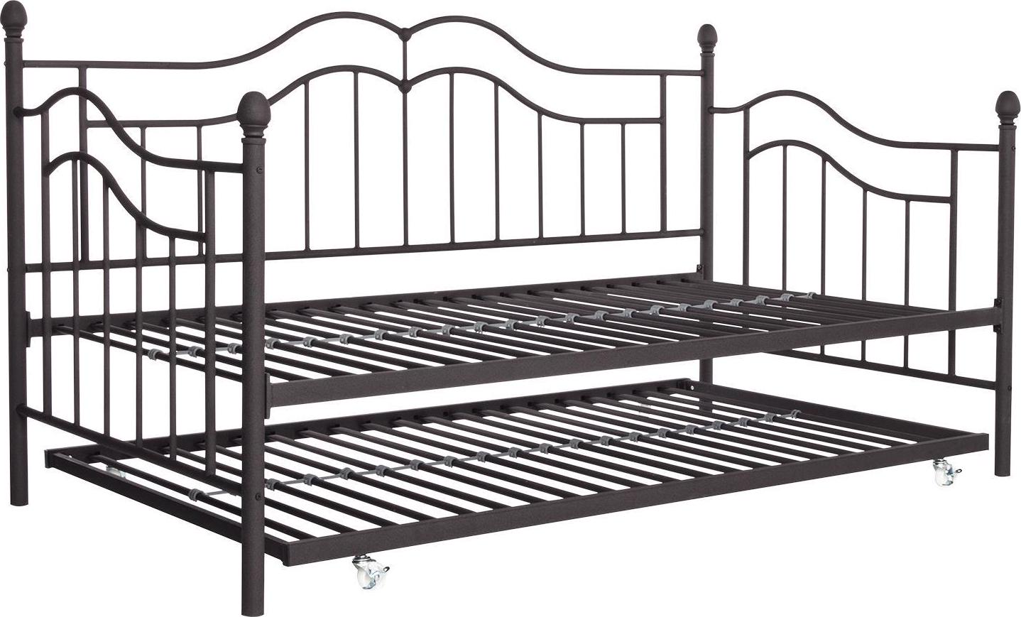 Desert Fields Tokyo Metal Daybed And Trundle， Twin/Twin Size Frame， Bronze