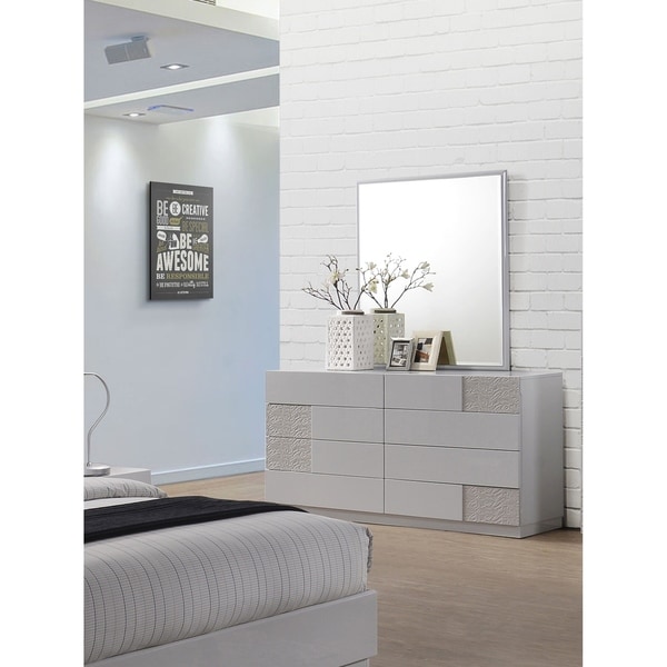 Strick and Bolton Dalou Silver-lined Dresser and Mirror - - 22801546