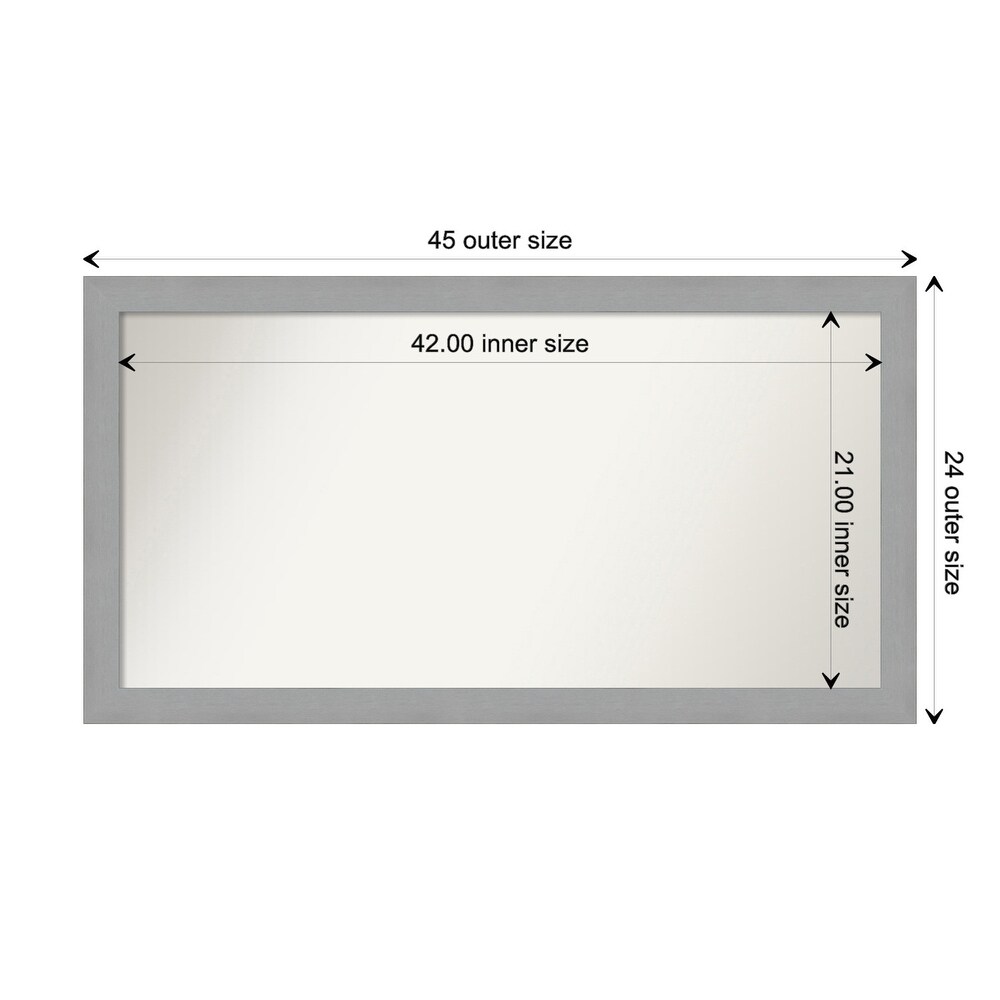 Choose Your Custom Size  24 in short side  Brushed Nickel Framed Bathroom Vanity Wall Mirror