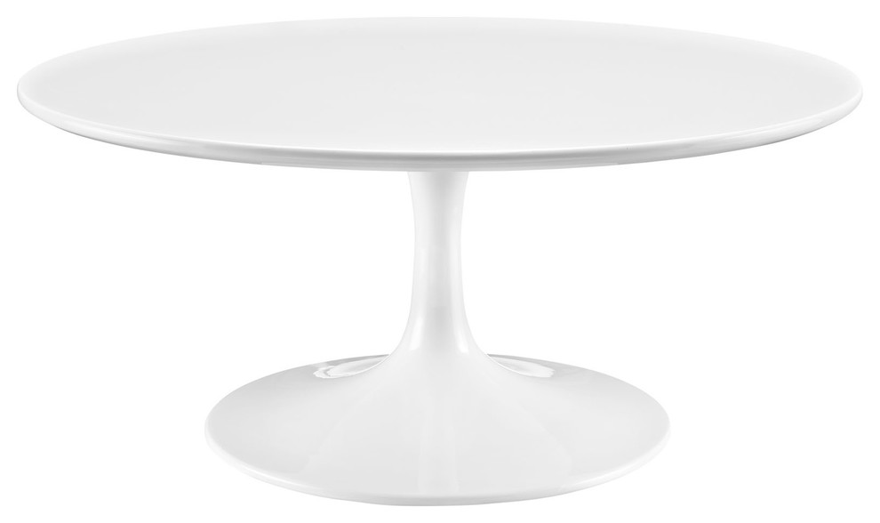 Lippa 36 quotRound Coffee Table  White   Midcentury   Coffee Tables   by Simple Relax  Houzz