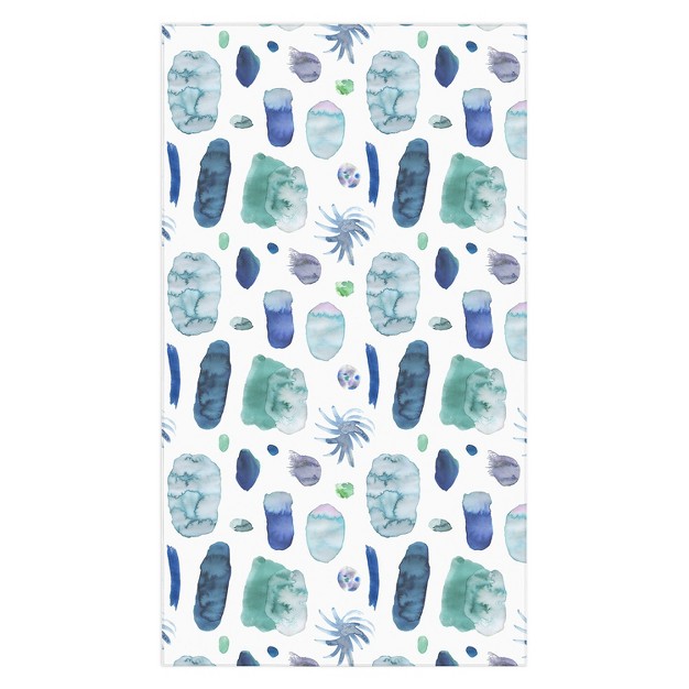 Ninola Design Blue Minimal Strokes Abstract Tablecloth Deny Designs