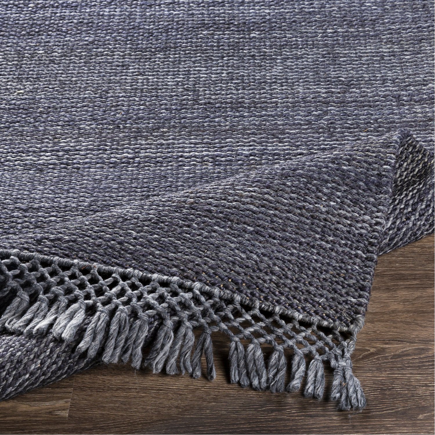 Southampton Hand Woven Rug in Navy, Medium Gray