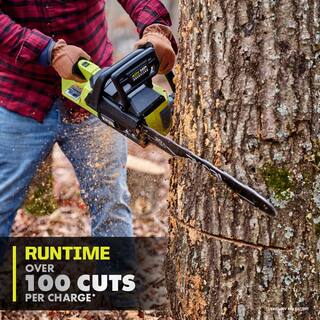 RYOBI 40V HP Brushless 20 in. Battery Chainsaw with 8.0 Ah Battery and Rapid Charger RY405110