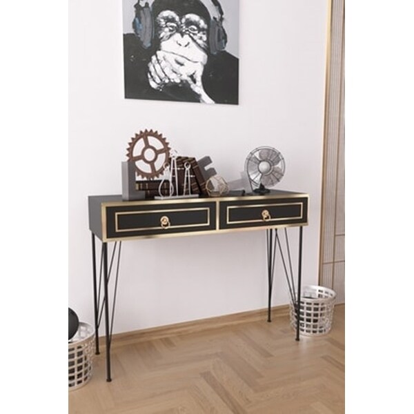 Modern 2-Drawers Sideboard Metal Legs Sideboard