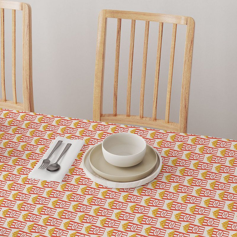 Square Tablecloth， 100% Cotton， 60x60， Cinema Popcorn