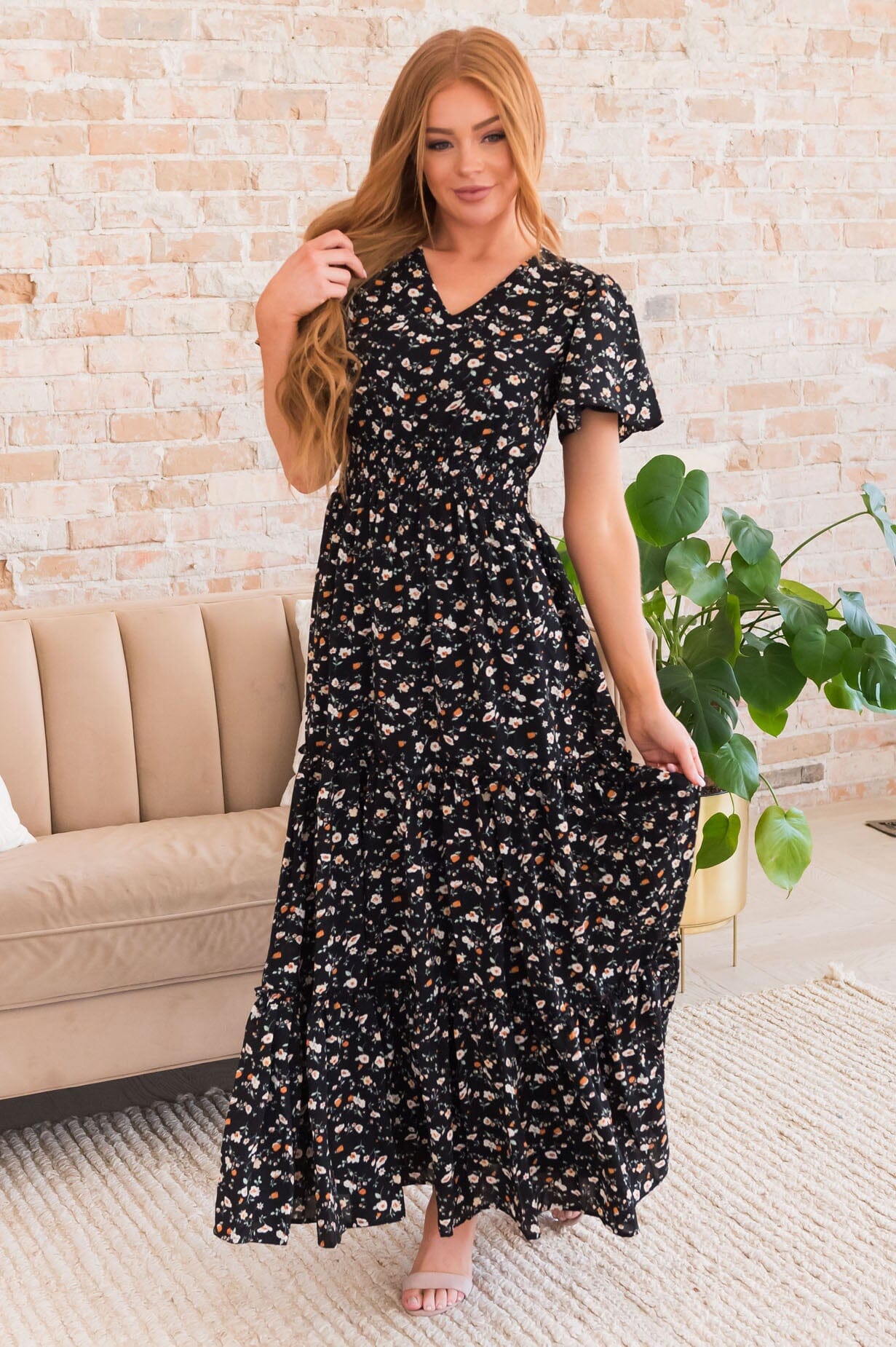 New Eden Dress-Floral Black